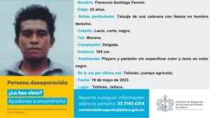 joven desaparecido en Tolimán